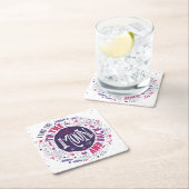 私は月および背部4に愛します スクエアペーパーコースター (インサイチュ)