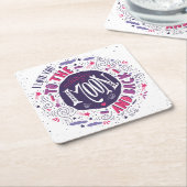 私は月および背部4に愛します スクエアペーパーコースター (アングル)