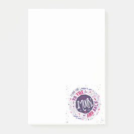 私は月および背部4に愛します ポストイット