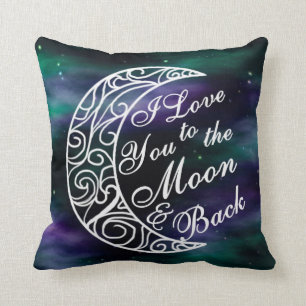 "私は月および背部"家の装飾に愛します クッション