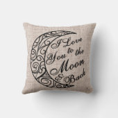 "私は月および背部"家の装飾に愛します クッション (裏面)