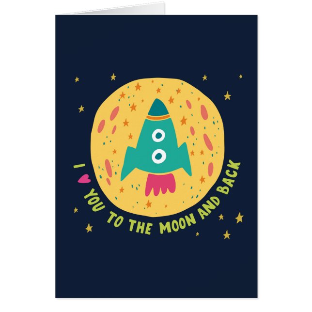 私は月および背部Rocketshipに愛します (正面)