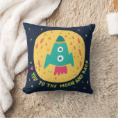 私は月および背部Rocketshipに愛します クッション (ブランケット)