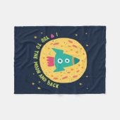 私は月および背部Rocketshipに愛します フリースブランケット (正面(横))