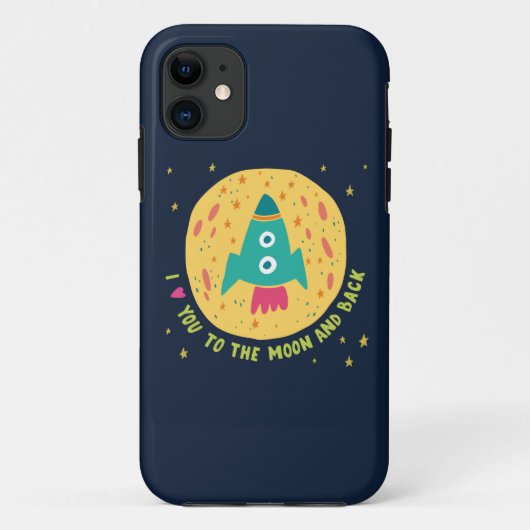 私は月および背部Rocketshipに愛します Case-Mate iPhoneケース (裏面)