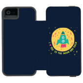 私は月および背部Rocketshipに愛します Incipio iPhoneウォレットケース (フォリオ Open)