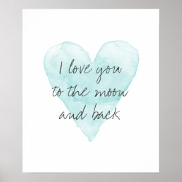 私は月とバックウォーターの色のポスターにあなたを愛している ポスター