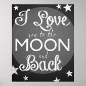 私は月とバックカルボードのポスターにあなたを愛している ポスター (正面)