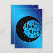 私は月とバックカードにあなたの愛 サンキューカード (正面/裏面)