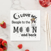 私は月とバックナプキンに私のビーグルが大好き スタンダードランチョンナプキン (インサイチュ)