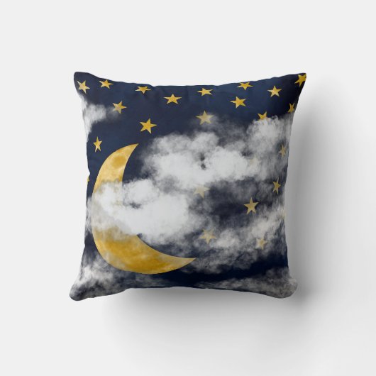 私は月とバック引用文水色にあなたを愛する クッション (裏面)