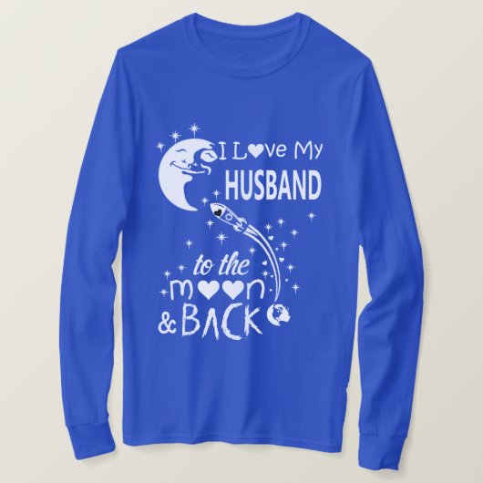 私は月と後ろに夫を愛している Tシャツ (デザイン正面)