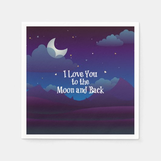 私は月と背中にあなたを愛している スタンダードカクテルナプキン (正面)