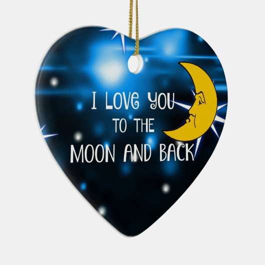 私は月と背中にあなたを愛している セラミックオーナメント (右)
