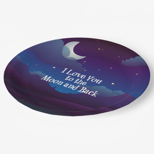 私は月と背中にあなたを愛している ペーパープレート (アングル)