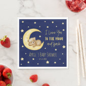 私は月に大好きテディベア赤ちゃんシャワー スタンダードランチョンナプキン (インサイチュ)