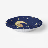 私は月に大好きテディベア赤ちゃんシャワー ペーパーボウル (傾斜あり)