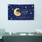 私は月に大好きテディベア赤ちゃんシャワー 横断幕 (トレードショー)