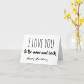 私は月に愛し、バックハッピーバースデーカード カード (黄色い花)