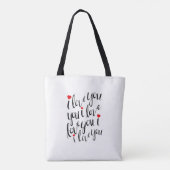 私は月に愛し&バックハート黒と赤 トートバッグ (裏面)