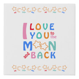 私は月に愛し&バック – 私の小さな星 フェイクキャンバスプリント