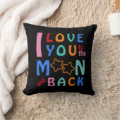 私は月に愛し&バック – 黒 クッション (ブランケット)