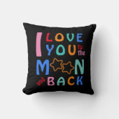 私は月に愛し&バック – 黒 クッション (正面)