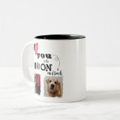 私は月のコーヒーマグにあなたを愛する ツートーンマグカップ (正面左)