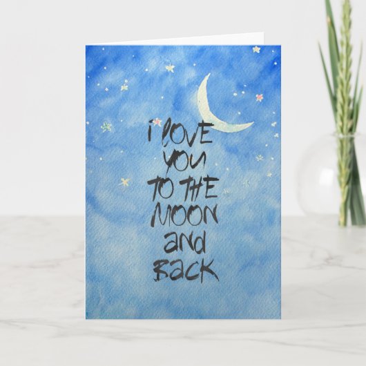 私は月の水色にあなたを愛する カード (正面)