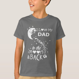 私は月へのパパとバックが大好き Tシャツ