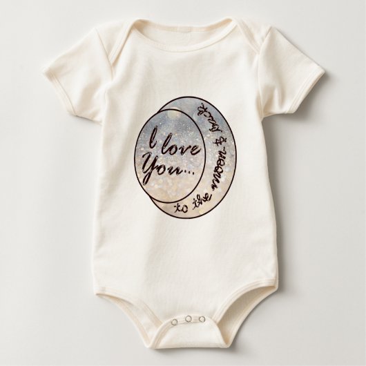 私は月及び背部に愛します ベビーTシャツ (正面)