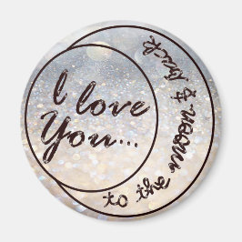 私は月及び背部に愛します マグネット