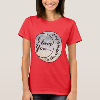私は月及び背部に愛します Tシャツ