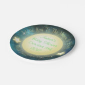 私は月及び背部ベビーのプレートに愛します7" ペーパープレート (アングル)