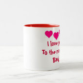 私は月及び背部マグに愛します ツートーンマグカップ (中央)