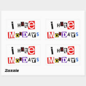 私は月曜日のステッカーが嫌い 長方形シール (シート)