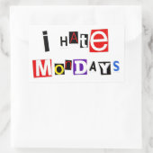 私は月曜日のステッカーが嫌い 長方形シール (バッグ)