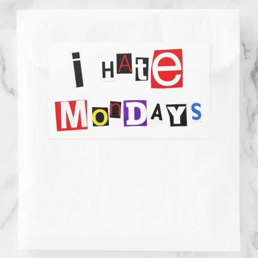 私は月曜日のステッカーが嫌い 長方形シール (バッグ)