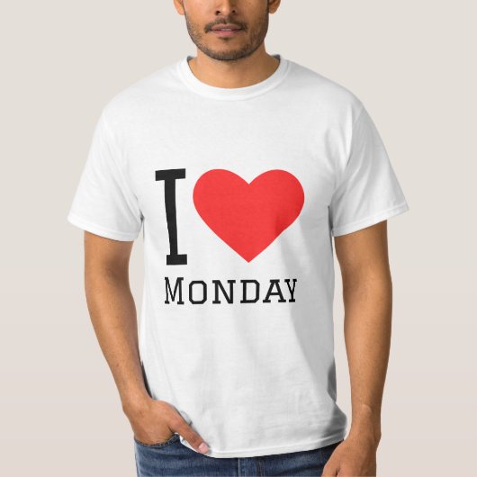 私は月曜日の正方形のステッカーが大好き Tシャツ (正面)