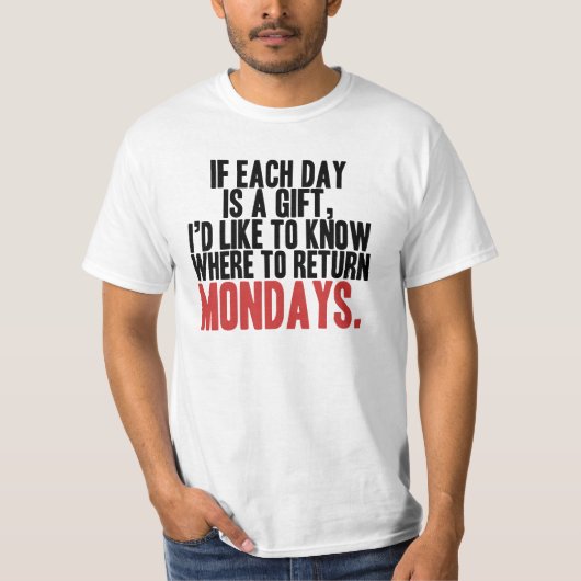 私は月曜日のTシャツを憎みます Tシャツ (正面)
