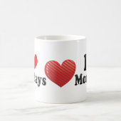 私は月曜日を愛します コーヒーマグカップ (中央)