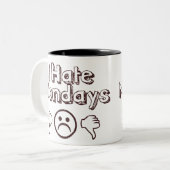 私は月曜日を憎みます ツートーンマグカップ (正面左)