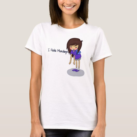 私は月曜日を憎みます Tシャツ (正面)