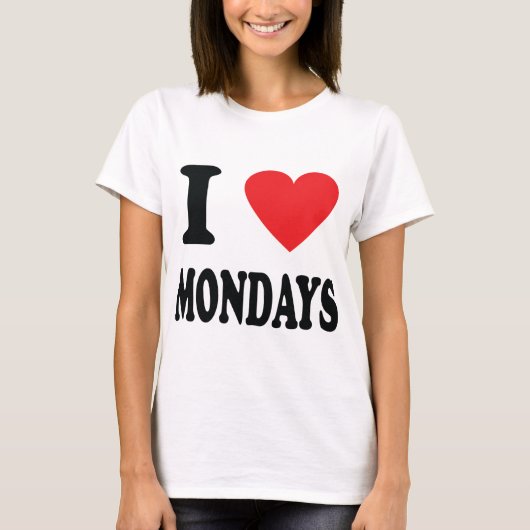 私は月曜日アイコンを愛します Tシャツ (正面)