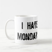 私は月曜日マグを憎みます コーヒーマグカップ (左)