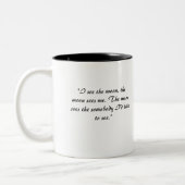 私は月、月See'sを私見ます! ツートーンマグカップ (左)