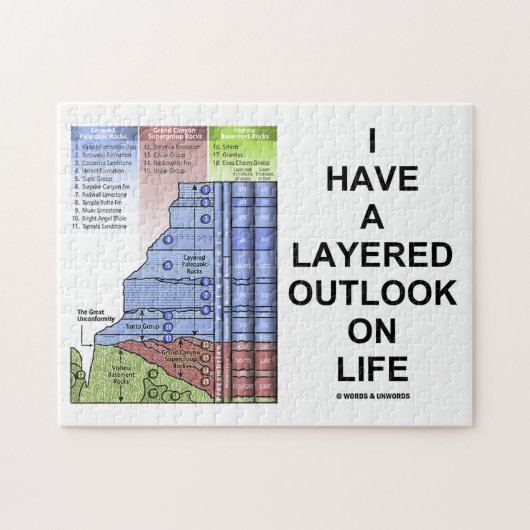 私は有します生命(地質学のユーモア)の層にされた展望を ジグソーパズル (横)