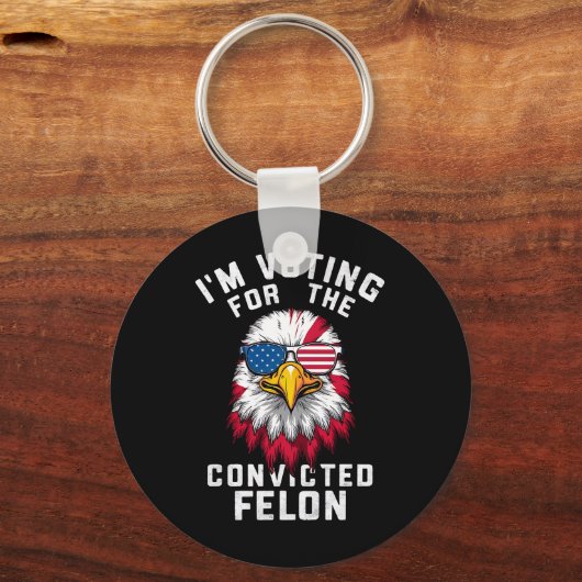 私は有罪判決を受けたフェロン・プロトランプのおもしろい投票をしている キーホルダー (正面)
