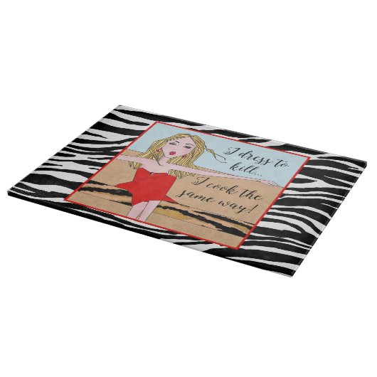 「私は服を着て殺す…私も同じように調理師する!」 カッティングボード (角)