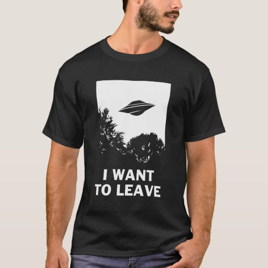 私は望む – Ufo離れのエイリアン信者 Tシャツ (正面)